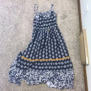 Cat & Jack girls dress, size medium, blue/navy, yellow and white.